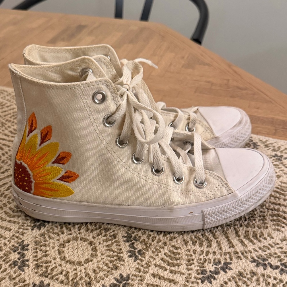 Converse Chuck Taylor High-Tops with Sunflower Design